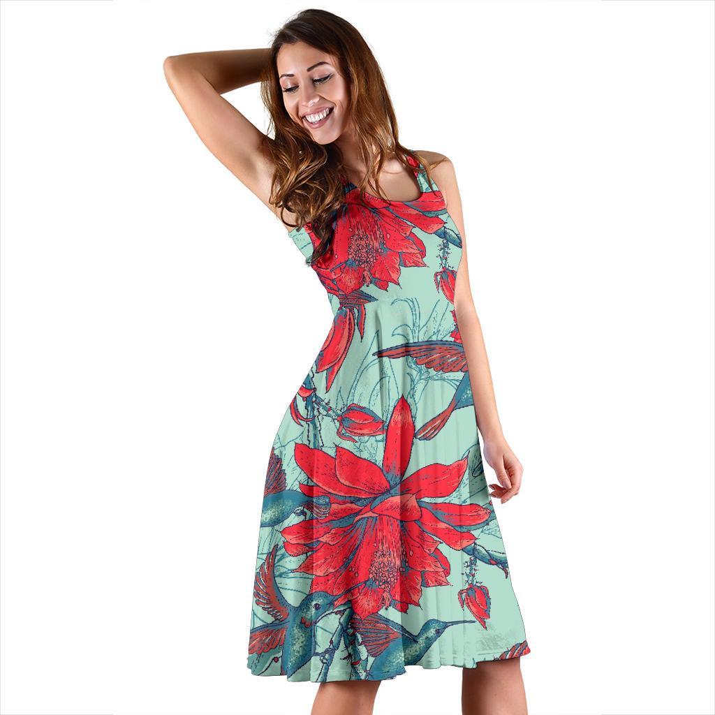 Hummingbird Floral Dress-grizzshop