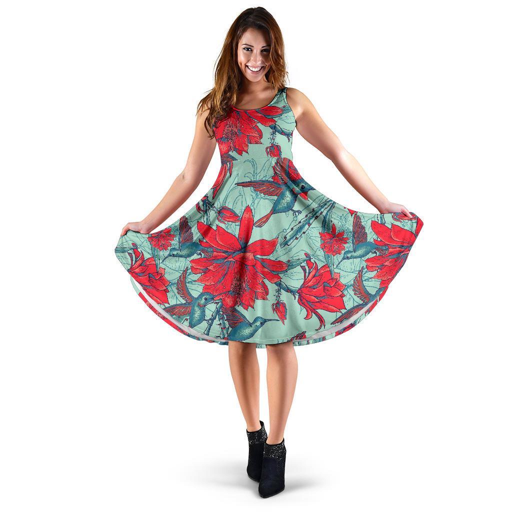 Hummingbird Floral Dress-grizzshop