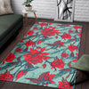 Hummingbird Floral Floor Mat-grizzshop