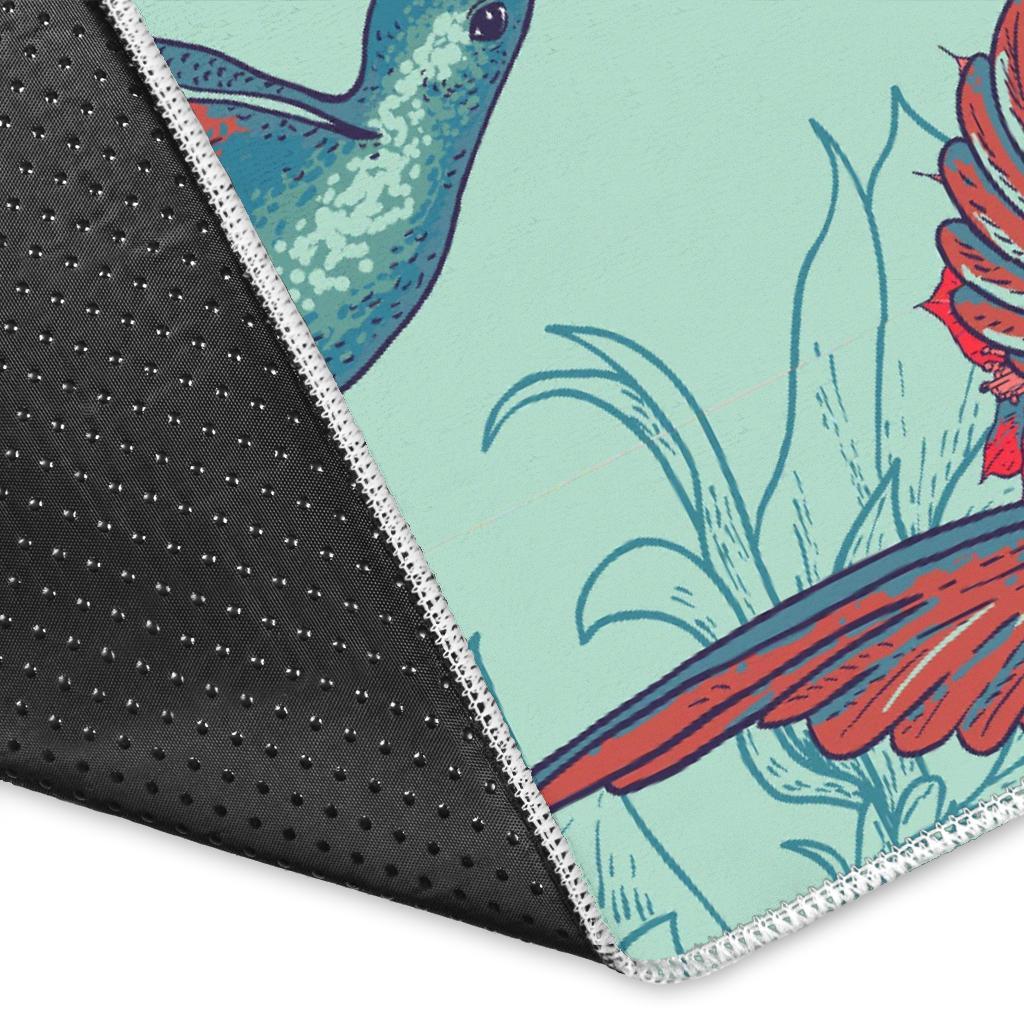 Hummingbird Floral Floor Mat-grizzshop