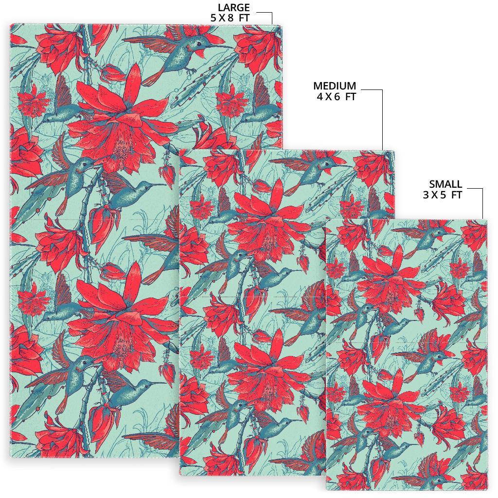 Hummingbird Floral Floor Mat-grizzshop