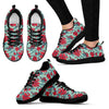 Hummingbird Floral Pattern Print Black Sneaker Shoes For Men Women-grizzshop