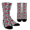 Hummingbird Floral Pattern Print Unisex Crew Socks-grizzshop