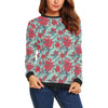 Hummingbird Floral Pattern Print Women Crewneck Sweatshirt-grizzshop