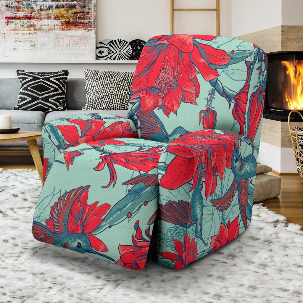 Hummingbird Floral Recliner Cover-grizzshop