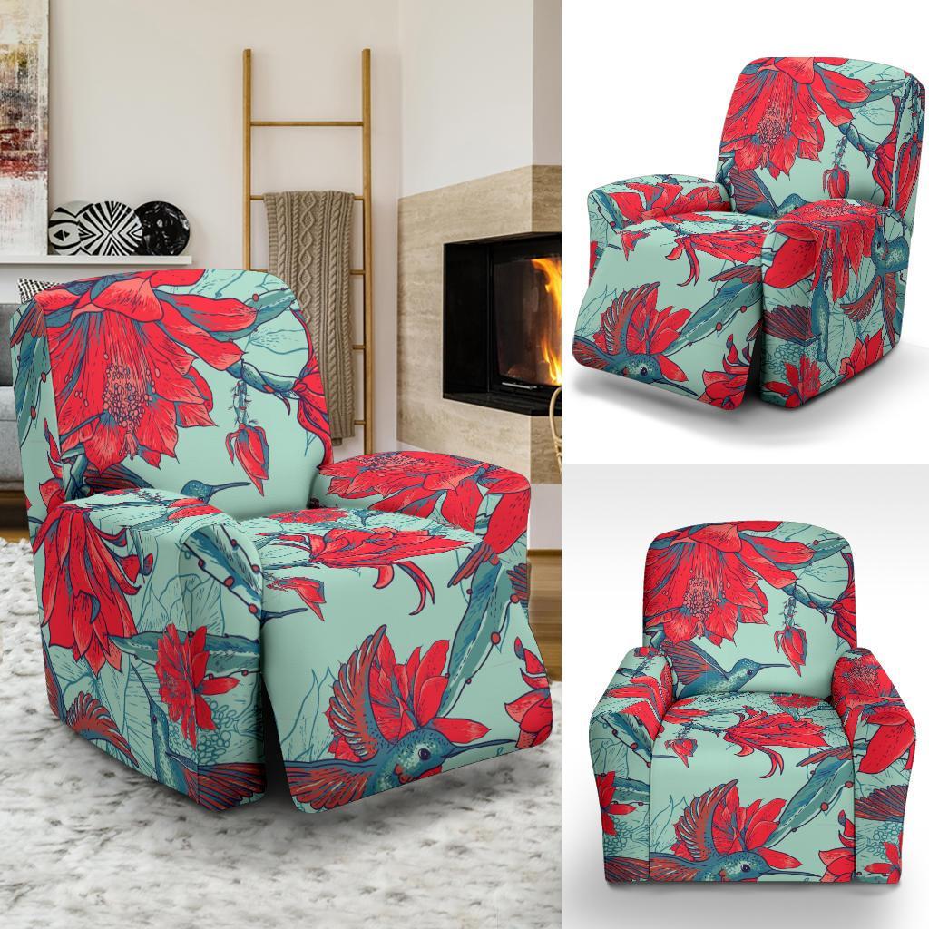 Hummingbird Floral Recliner Cover-grizzshop