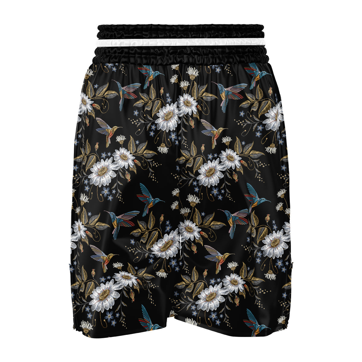 Hummingbird Floral Vintage Print Pattern Boxing Shorts-grizzshop