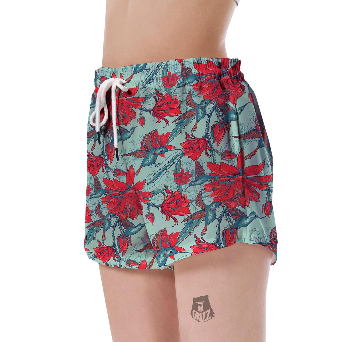 Hummingbird Floral Women's Shorts-grizzshop