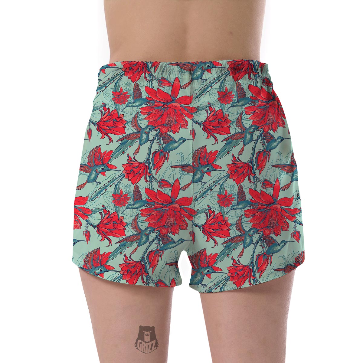 Hummingbird Floral Women's Shorts-grizzshop