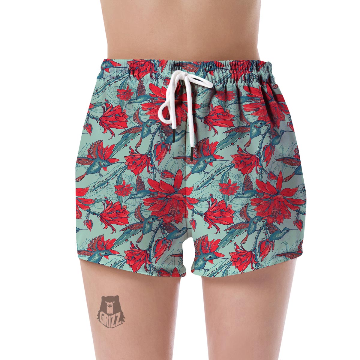 Hummingbird Floral Women's Shorts-grizzshop