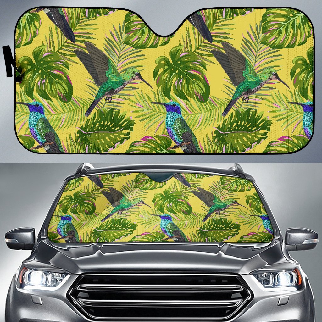 Hummingbird Palm Leaves Car Sun Shade-grizzshop