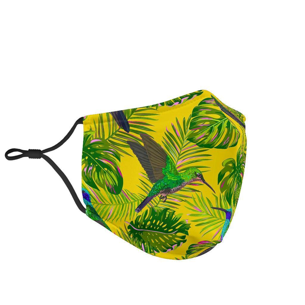 Hummingbird Palm Leaves Face Mask-grizzshop