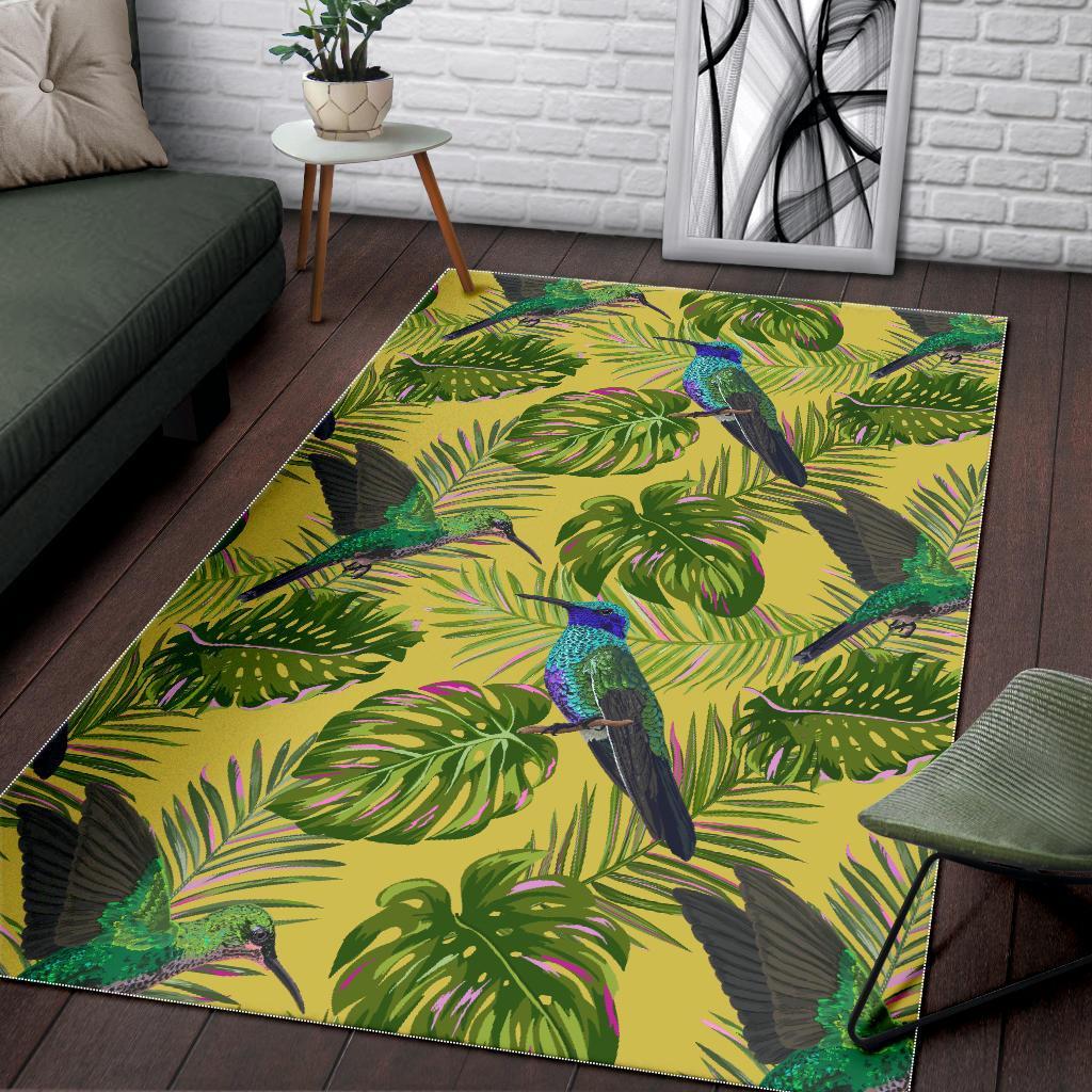 Hummingbird Palm Leaves Floor Mat-grizzshop