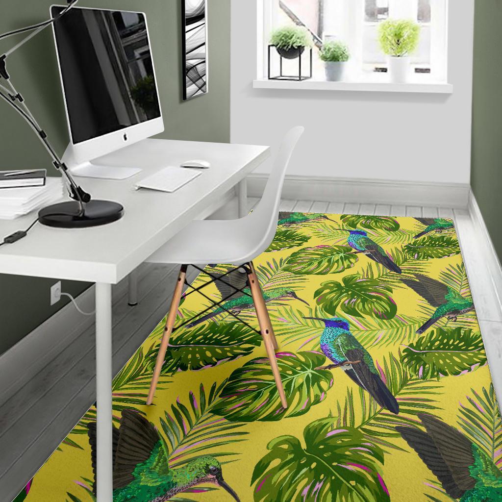 Hummingbird Palm Leaves Floor Mat-grizzshop