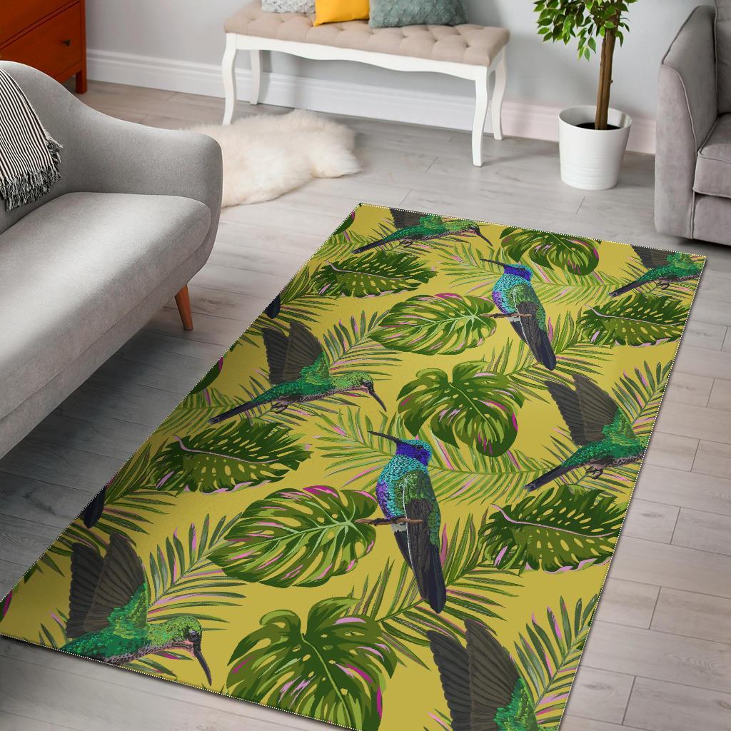 Hummingbird Palm Leaves Floor Mat-grizzshop