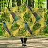 Hummingbird Palm Leaves Hooded Blanket-grizzshop