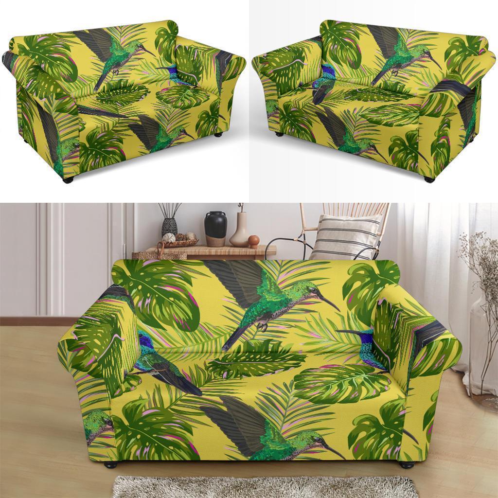 Hummingbird Palm Leaves Loveseat Cover-grizzshop