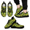 Hummingbird Palm Leaves Pattern Print Black Sneaker Shoes For Men Women-grizzshop