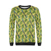 Hummingbird Palm Leaves Pattern Print Women Crewneck Sweatshirt-grizzshop