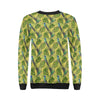 Hummingbird Palm Leaves Pattern Print Women Crewneck Sweatshirt-grizzshop