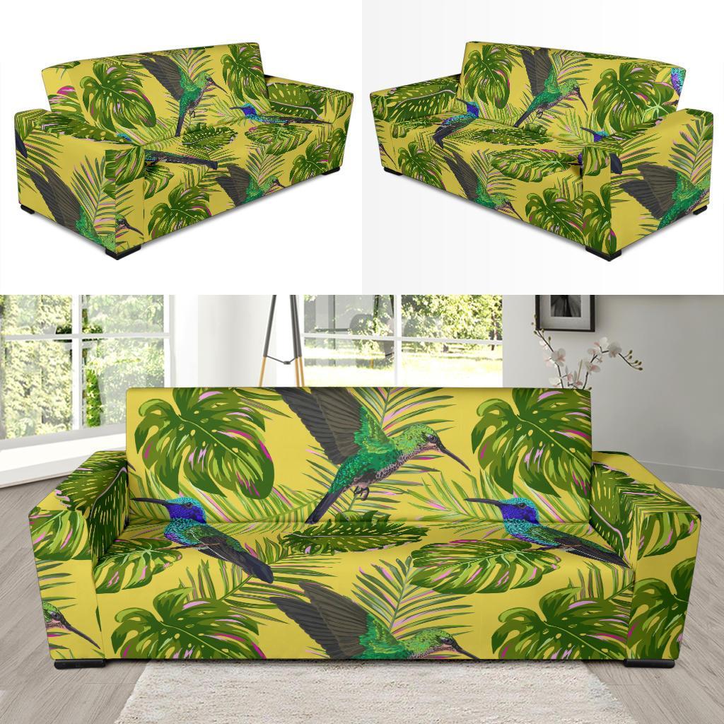 Hummingbird Palm Leaves Sofa Covers-grizzshop