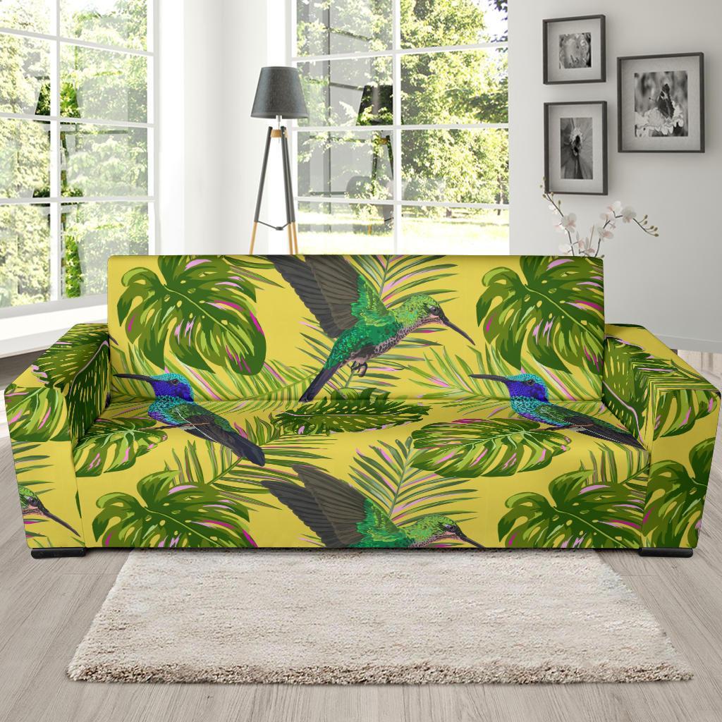 Hummingbird Palm Leaves Sofa Covers-grizzshop