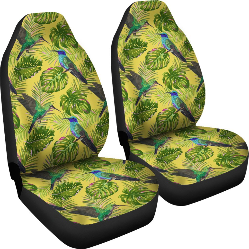 Hummingbird Palm Leaves Universal Fit Car Seat Cover-grizzshop