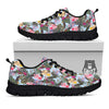 Hummingbird Tropical Print Pattern Black Sneaker-grizzshop