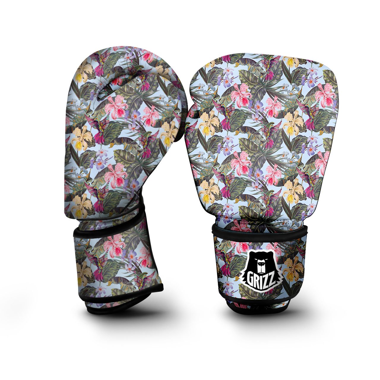 Hummingbird Tropical Print Pattern Boxing Gloves-grizzshop