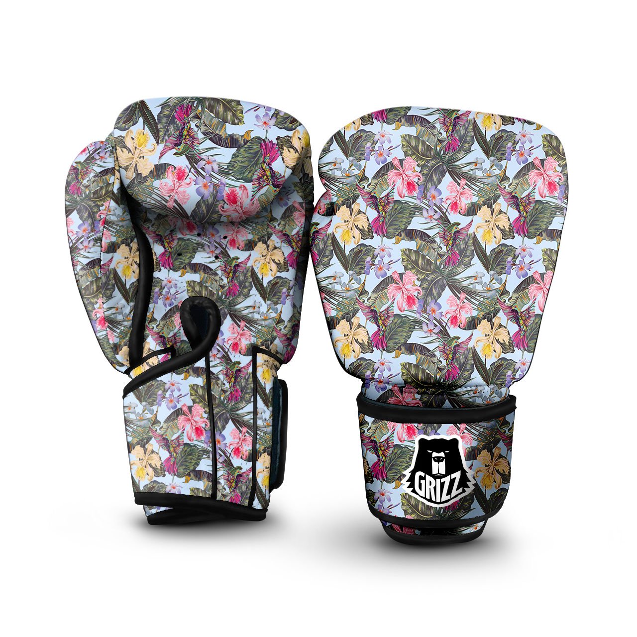 Hummingbird Tropical Print Pattern Boxing Gloves-grizzshop