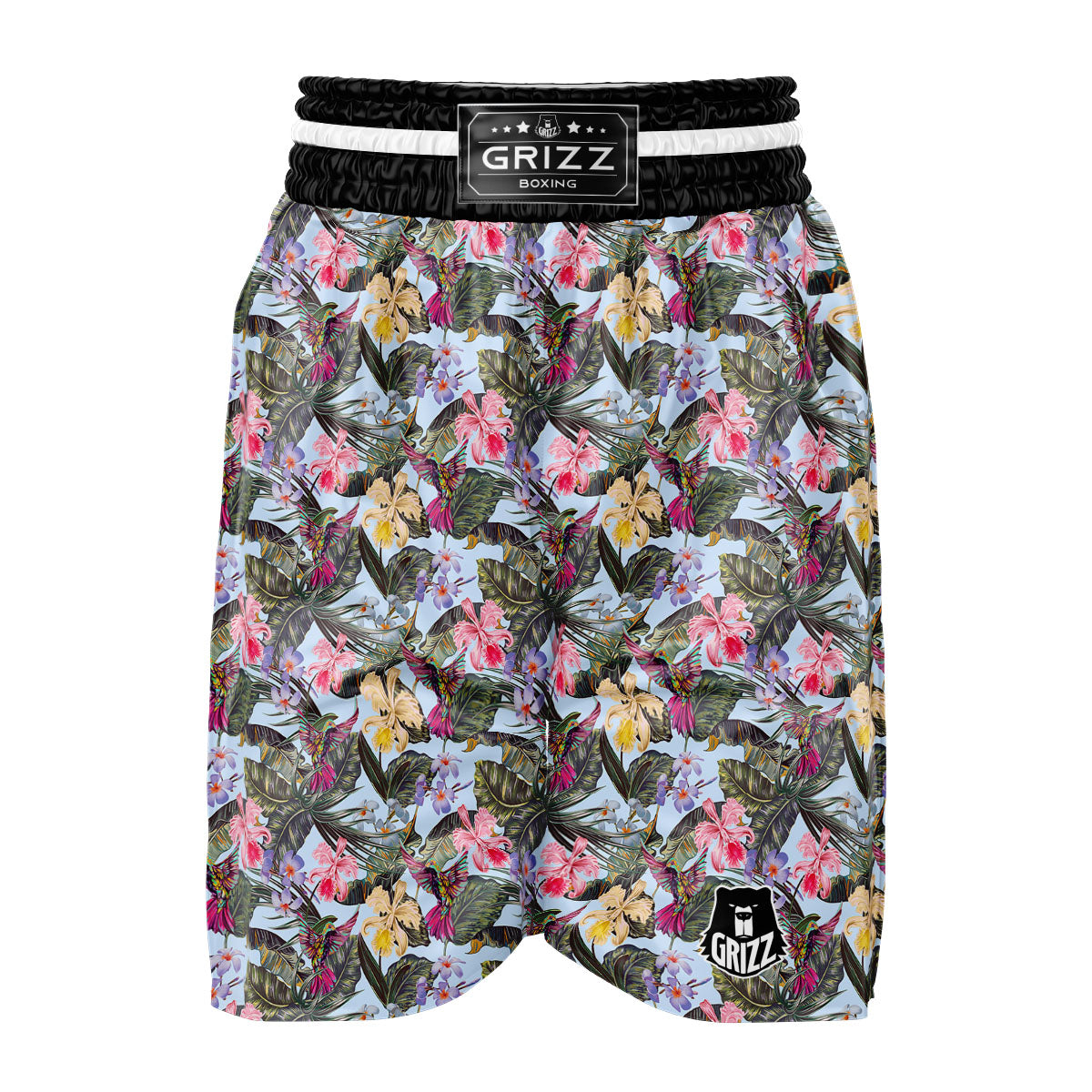 Hummingbird Tropical Print Pattern Boxing Shorts-grizzshop