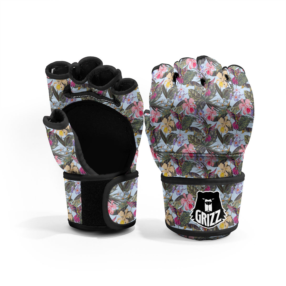 Hummingbird Tropical Print Pattern MMA Gloves-grizzshop
