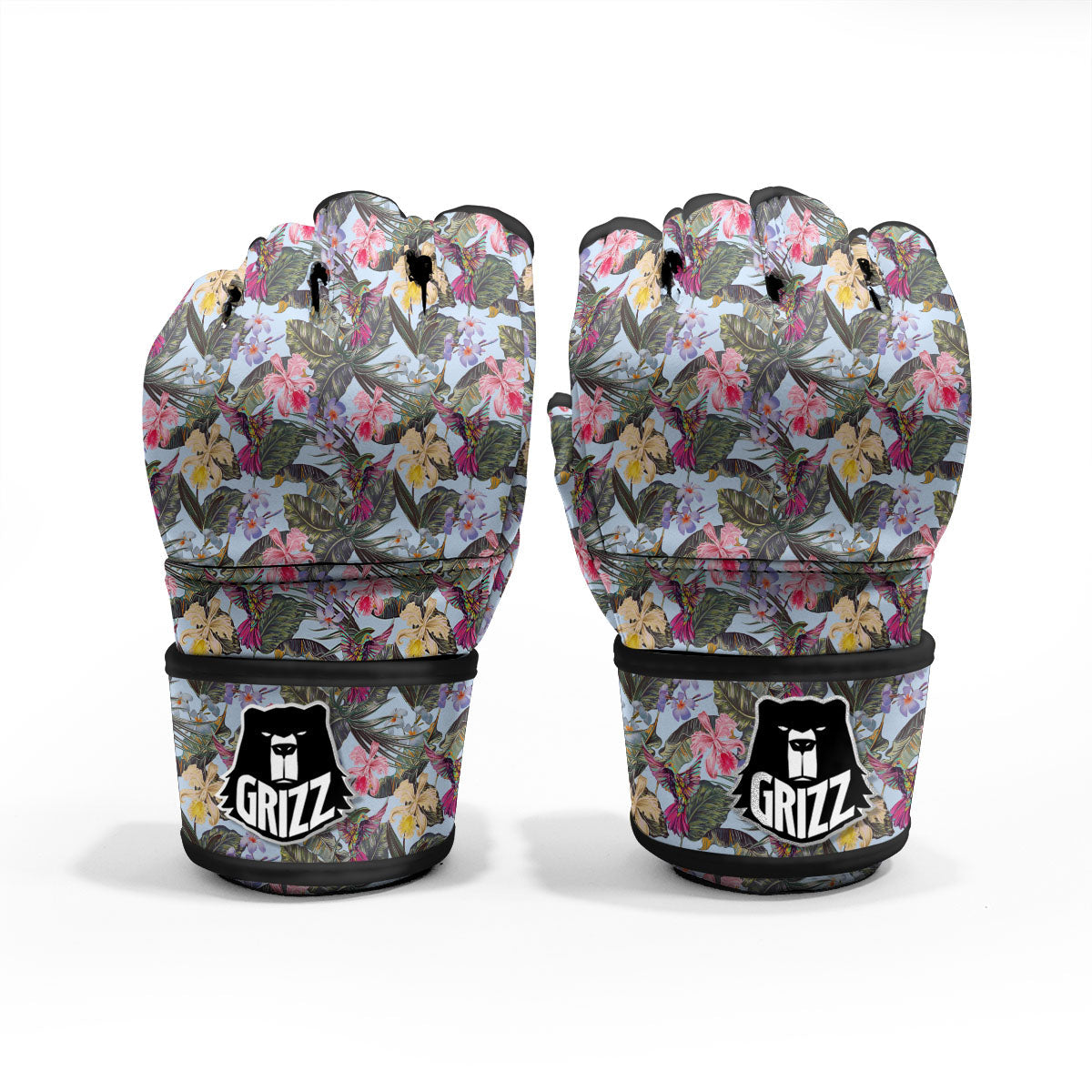 Hummingbird Tropical Print Pattern MMA Gloves-grizzshop