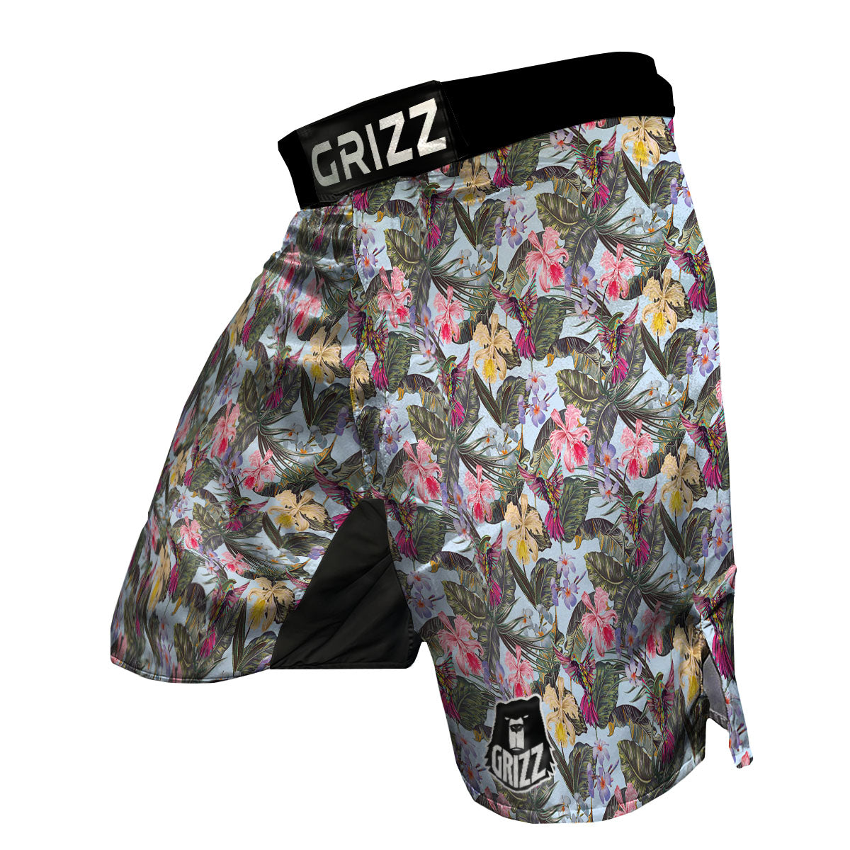 Hummingbird Tropical Print Pattern MMA Shorts-grizzshop