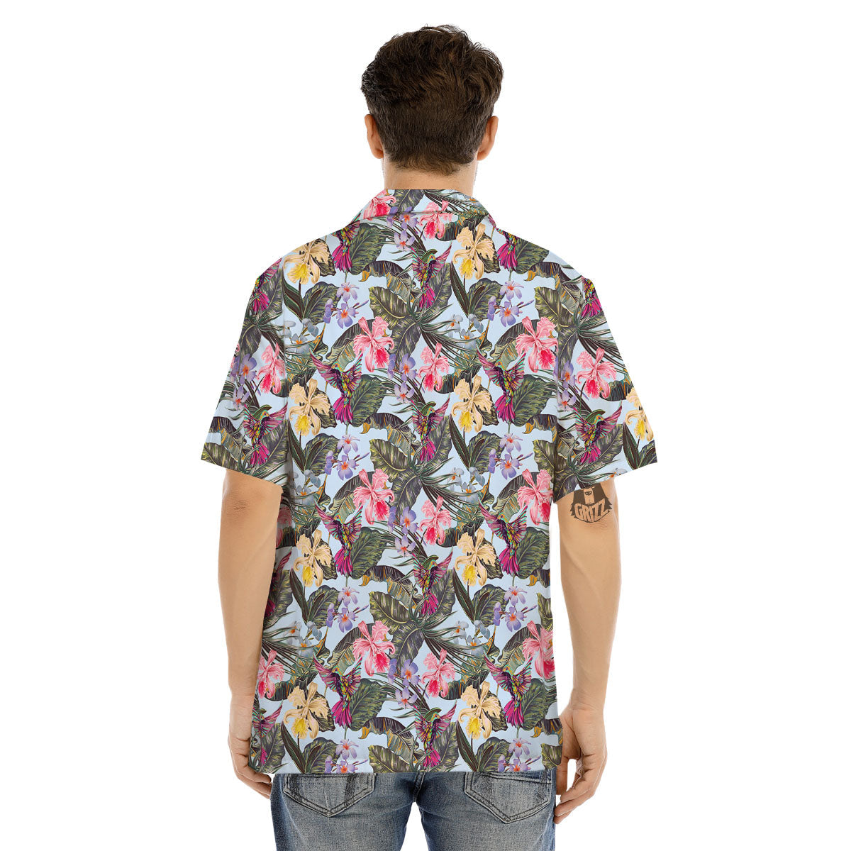 Hummingbird Tropical Print Pattern Men's Hawaiian Shirt-grizzshop