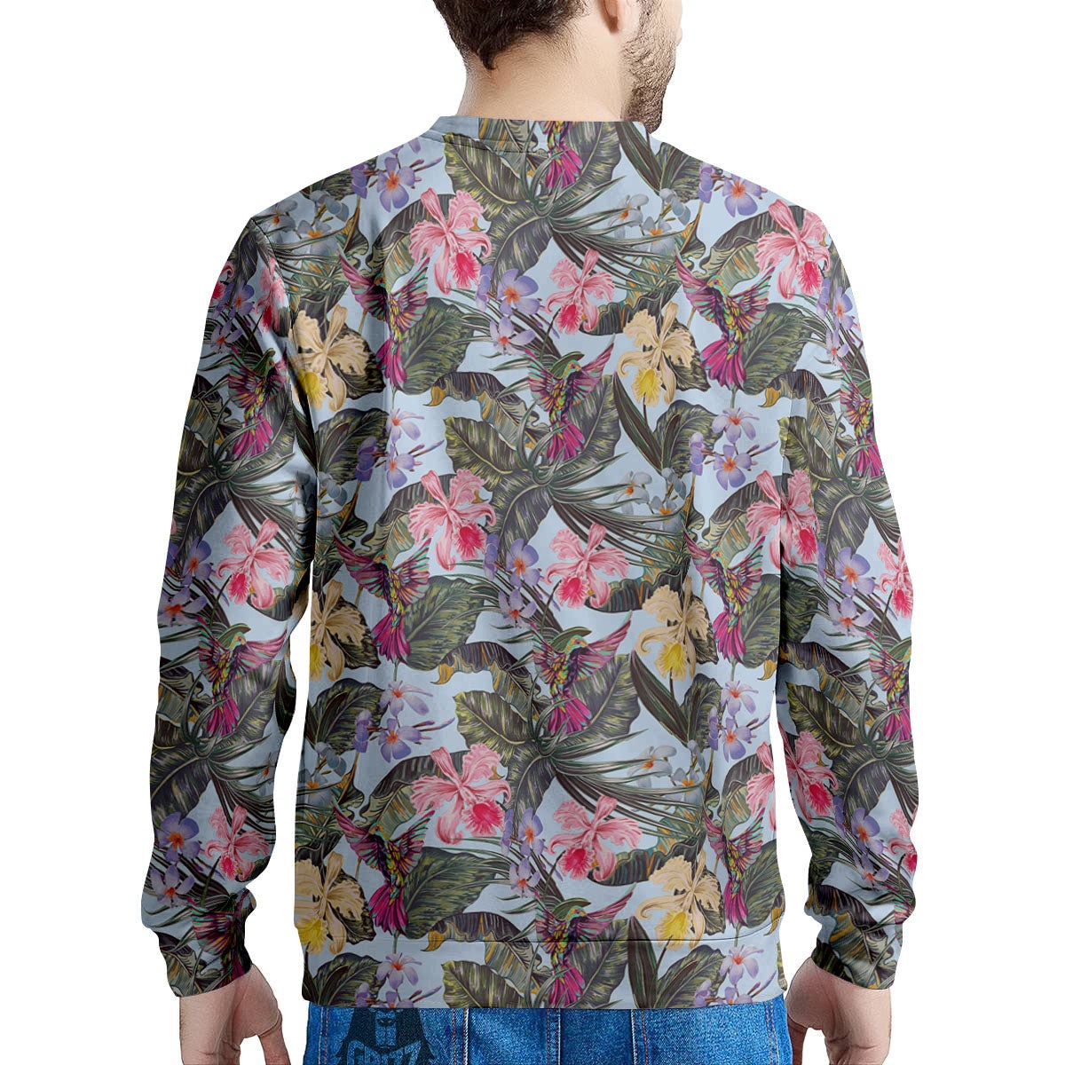 Hummingbird Tropical Print Pattern Men's Sweatshirt-grizzshop