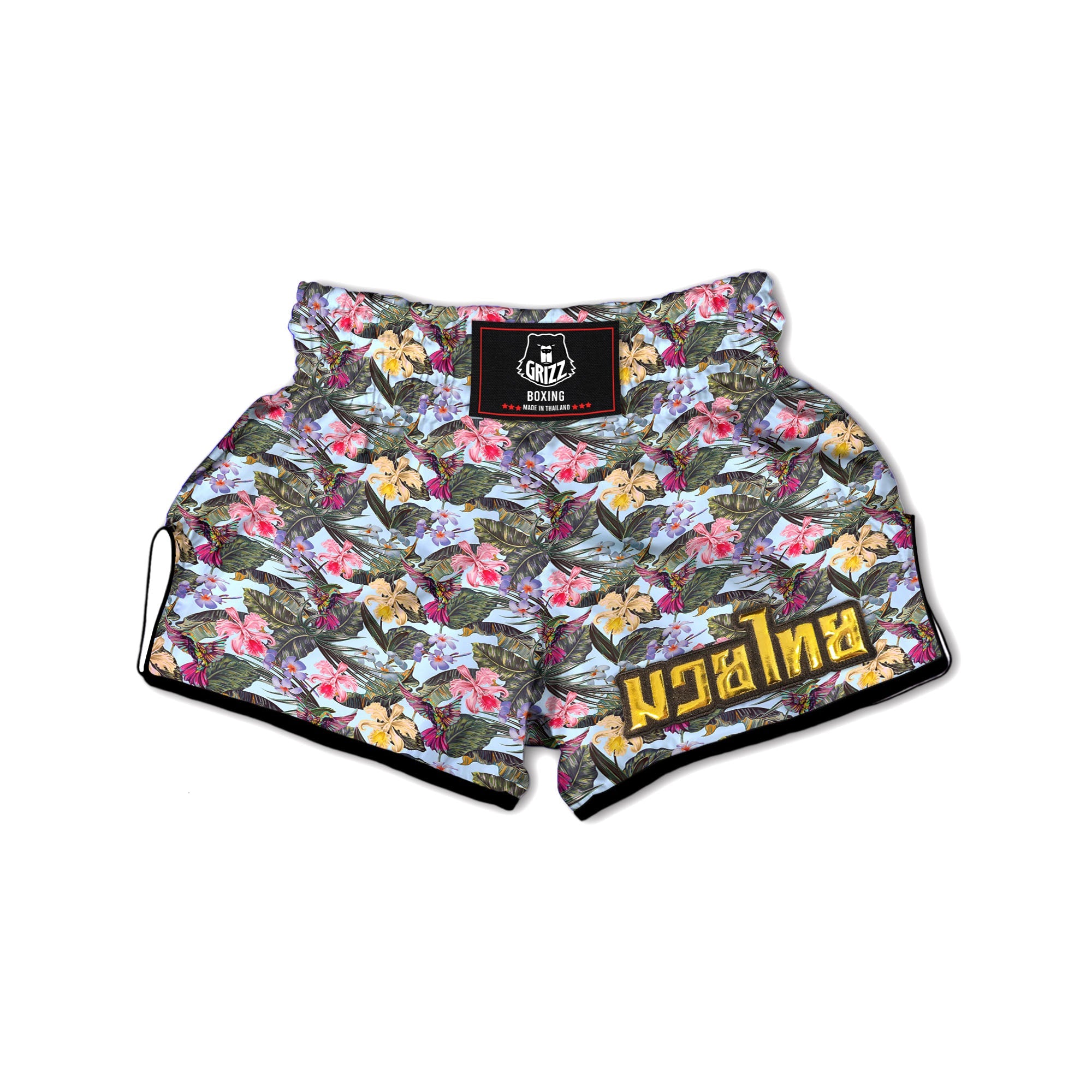 Hummingbird Tropical Print Pattern Muay Thai Boxing Shorts-grizzshop