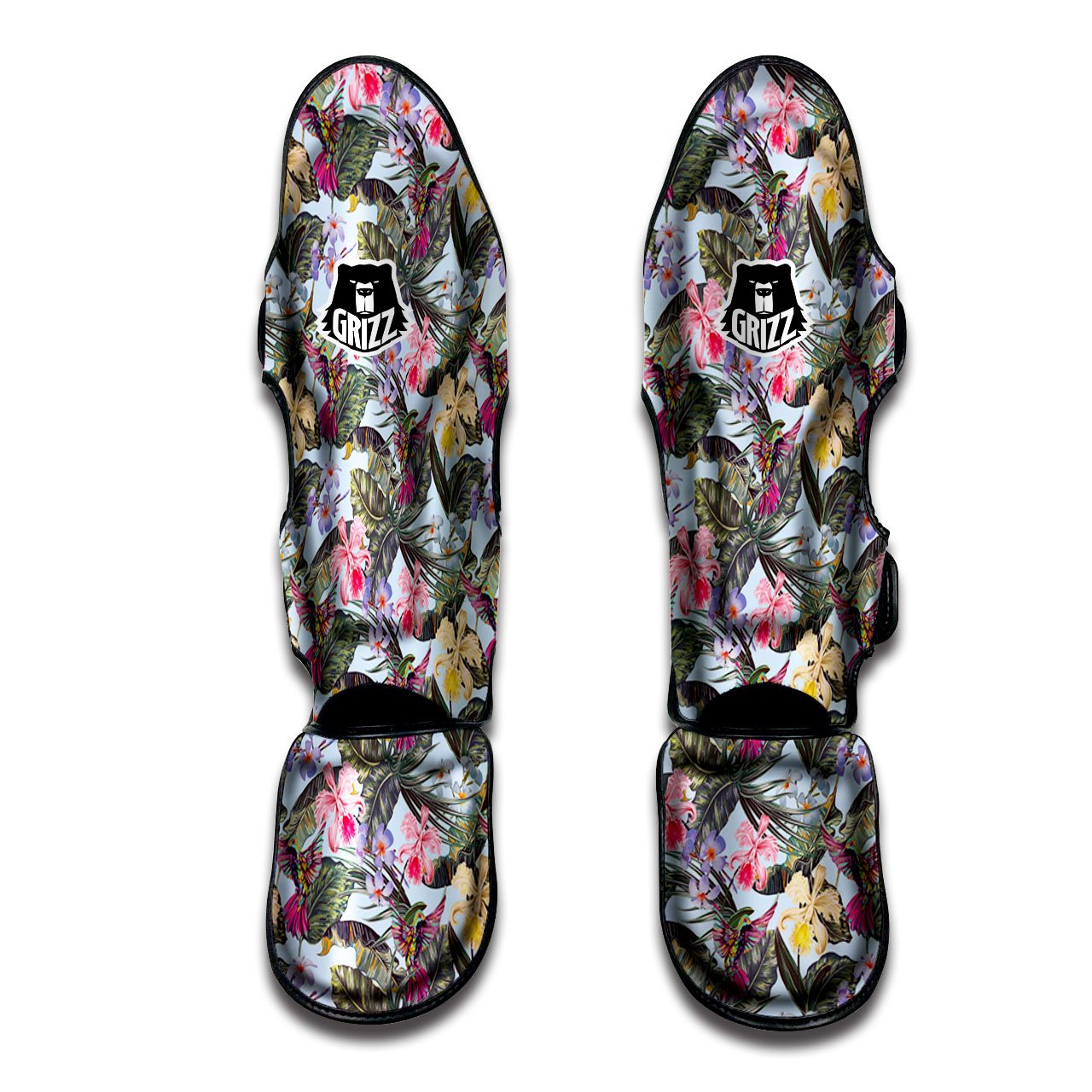 Hummingbird Tropical Print Pattern Muay Thai Shin Guards-grizzshop