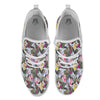 Hummingbird Tropical Print Pattern White Athletic Shoes-grizzshop