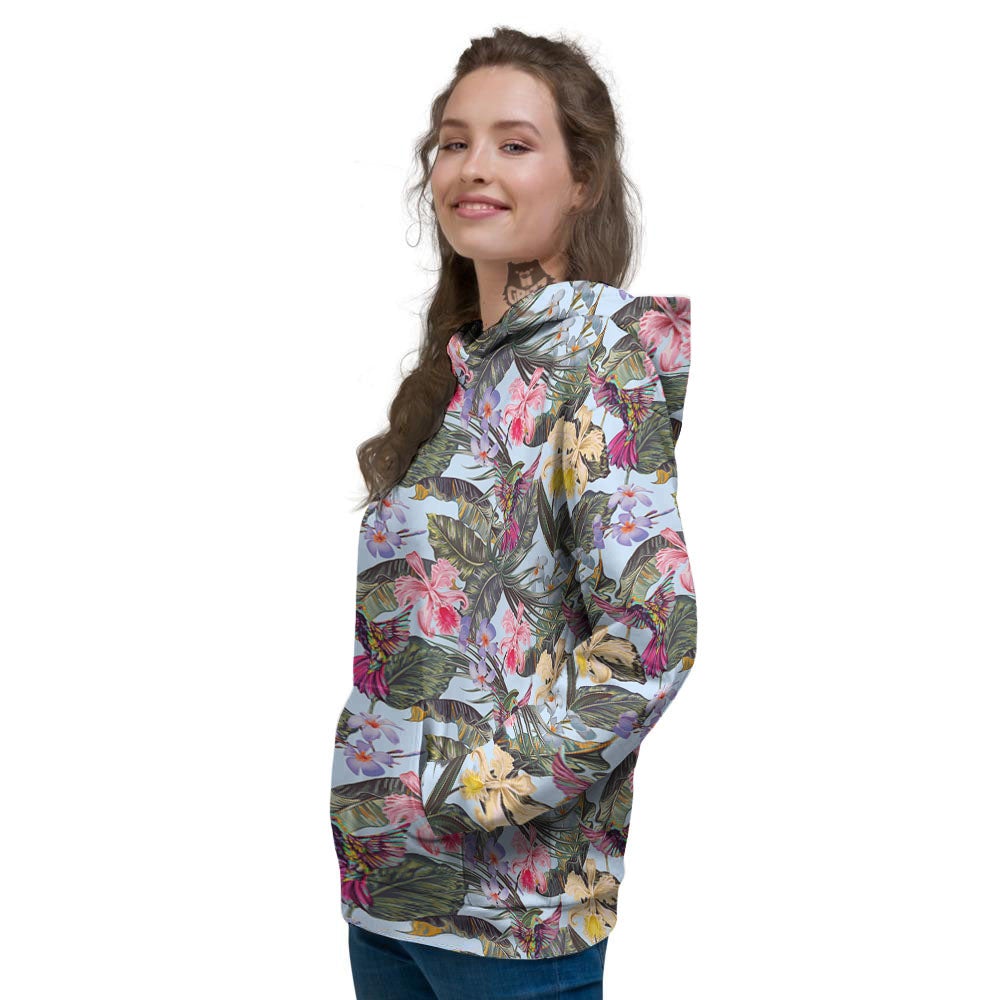 Hummingbird Tropical Print Pattern Women's Hoodie-grizzshop