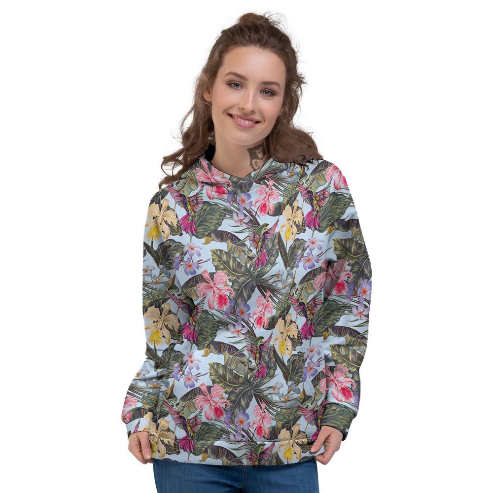 Hummingbird Tropical Print Pattern Women's Hoodie-grizzshop