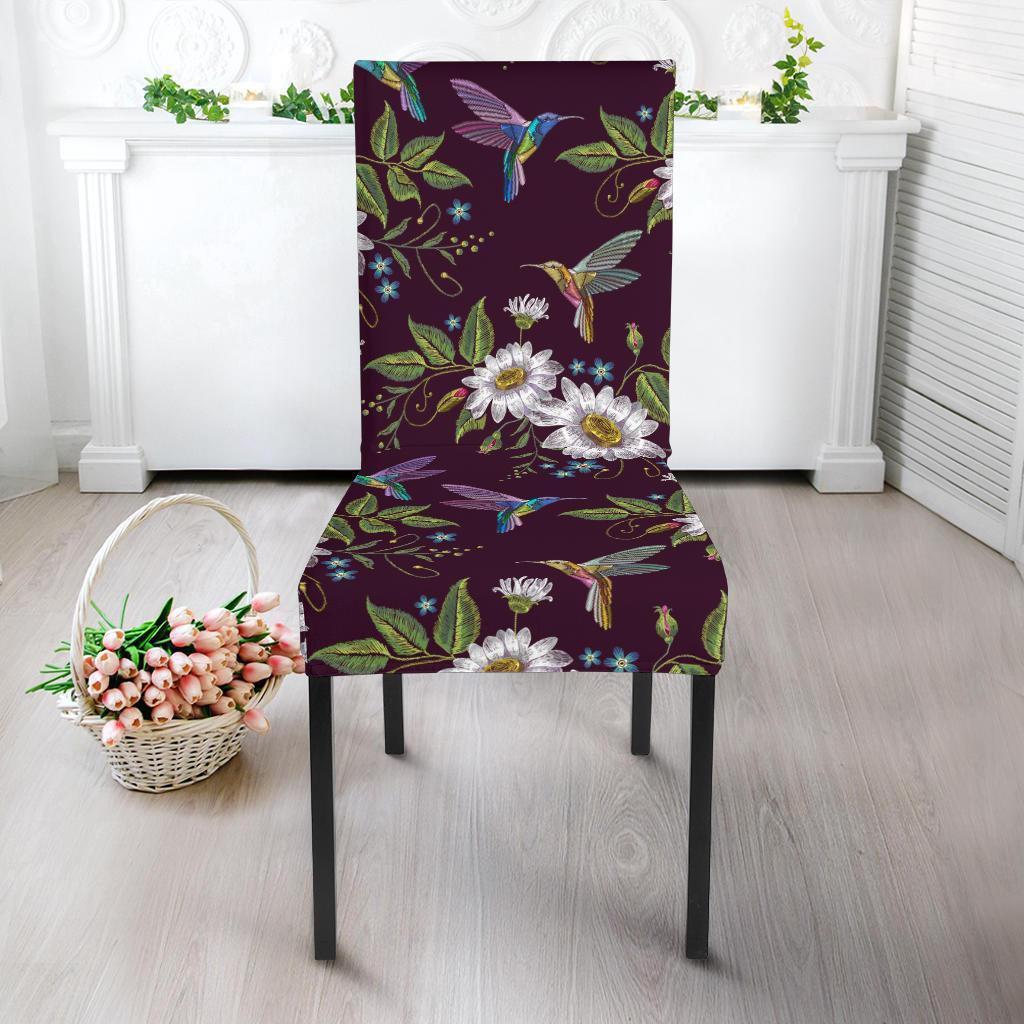 Hummingbird White Daisy Chair Cover-grizzshop