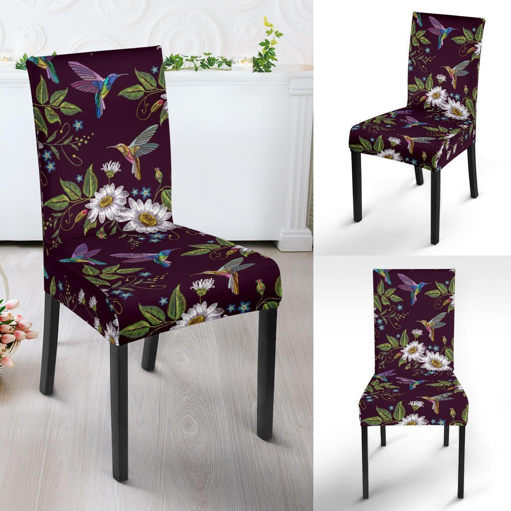 Hummingbird White Daisy Chair Cover-grizzshop