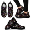 Hummingbird White Daisy Pattern Print Black Sneaker Shoes For Men Women-grizzshop