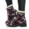 Hummingbird White Daisy Pattern Print Comfy Winter Boots-grizzshop