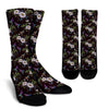 Hummingbird White Daisy Pattern Print Unisex Crew Socks-grizzshop