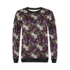 Hummingbird White Daisy Pattern Print Women Crewneck Sweatshirt-grizzshop