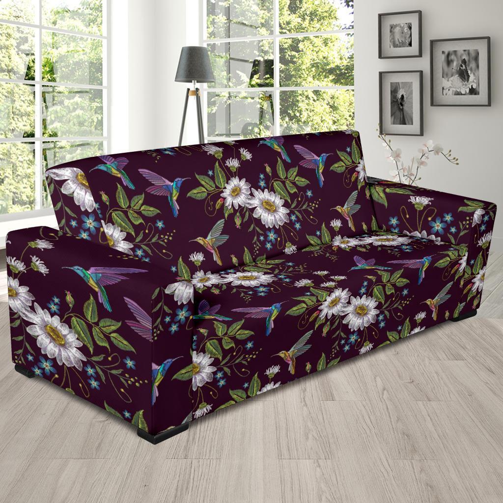 Hummingbird White Daisy Sofa Covers-grizzshop