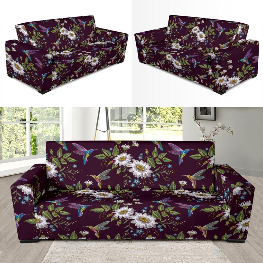 Hummingbird White Daisy Sofa Covers-grizzshop