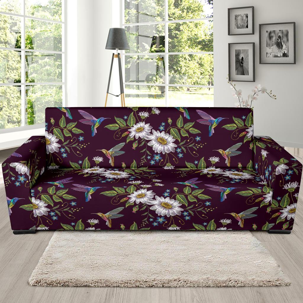 Hummingbird White Daisy Sofa Covers-grizzshop